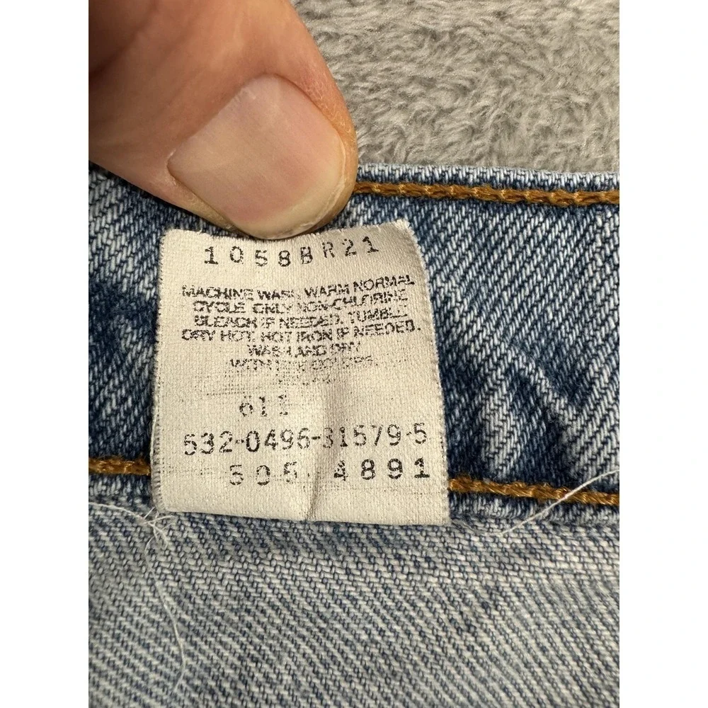 Vintage 90s Levis 505 Jeans‎ Mens 34x30 Regular Straight Made In USA Distressed
